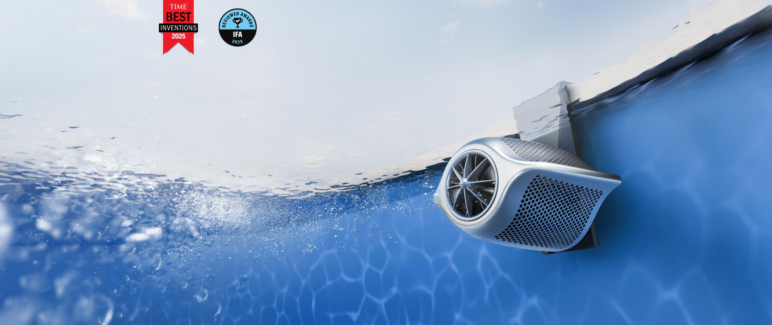 iGarden Swim Jet P Series wall-mounted counter current machine operating in a home pool