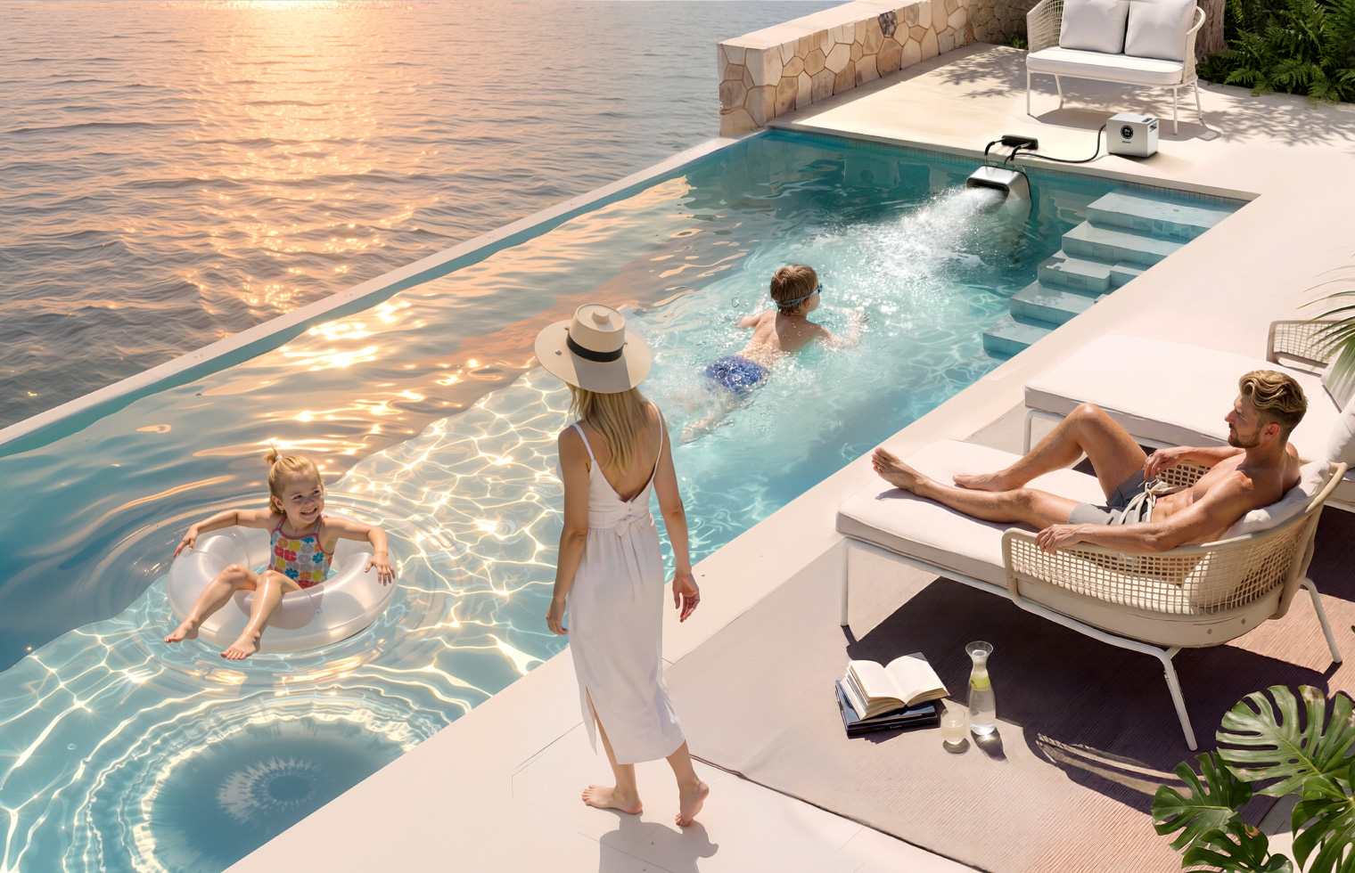 iGarden Swim Jet X Series with 10-hour battery endurance for all-day pool swimming