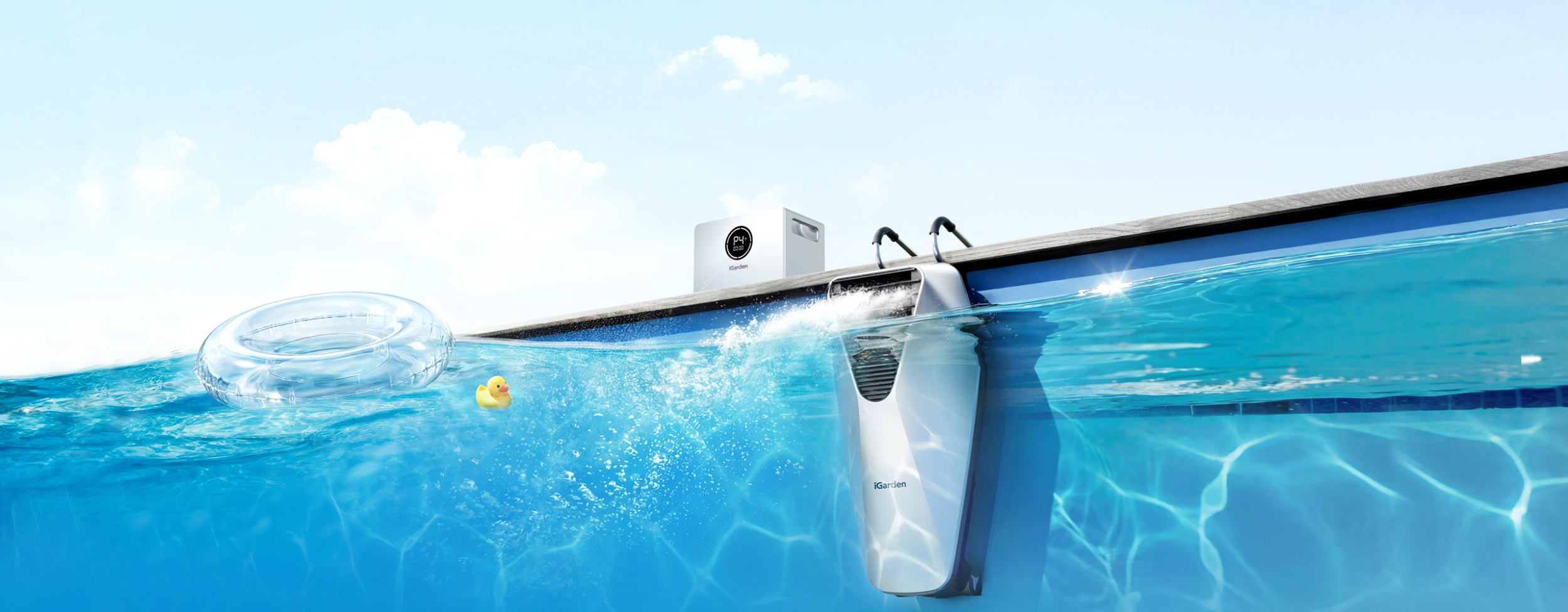 iGarden Swim Jet X Series ultra-portable cordless pool jet in action