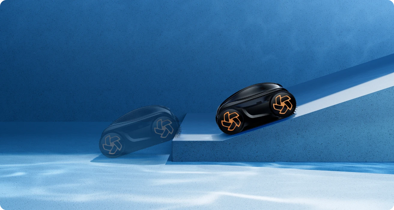 Adaptive torque give iGarden Pool Cleaner K Series controls glides through pool step