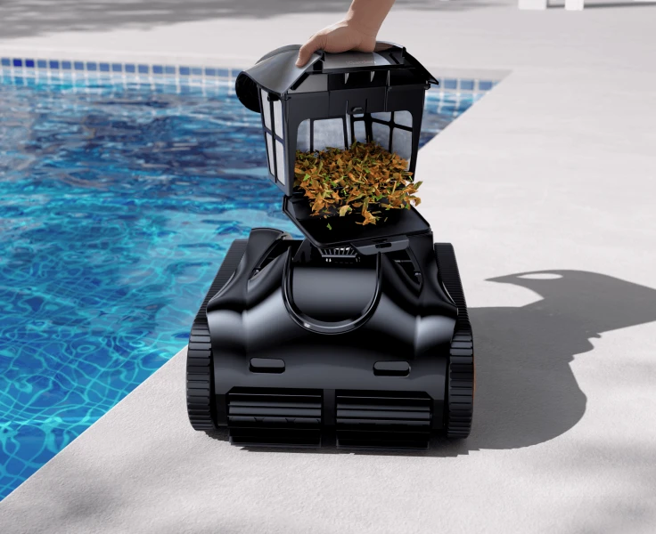 Large capacity debris filter basket of the iGarden Pool Cleaner K Series