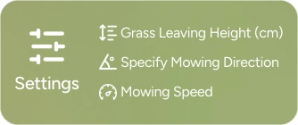 iGarden L AWD Series robotic lawn mower can use APP to control custom cutting for grass leaving height, Specify Mowing Direction and mowing speed