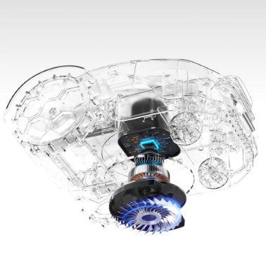 Nahaufnahme des Hochleistungsmotors des Robotermähers der iGarden R-Serie