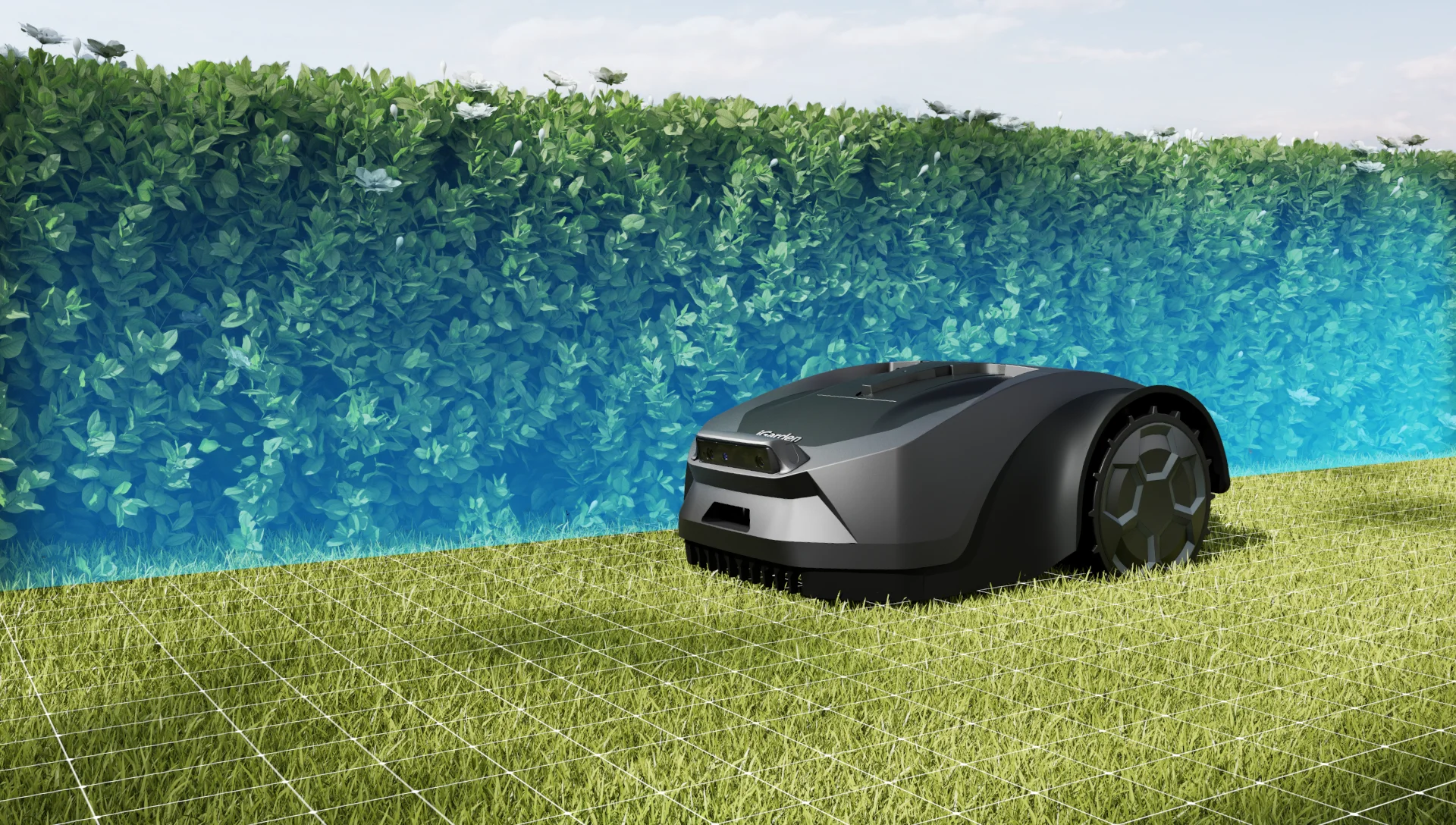 Der Mähroboter der iGarden R-Serie kartiert den Rasen zentimetergenau