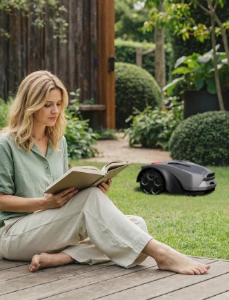 iGarden R Series robot lawn mower oprating ultra-quiet during night hour