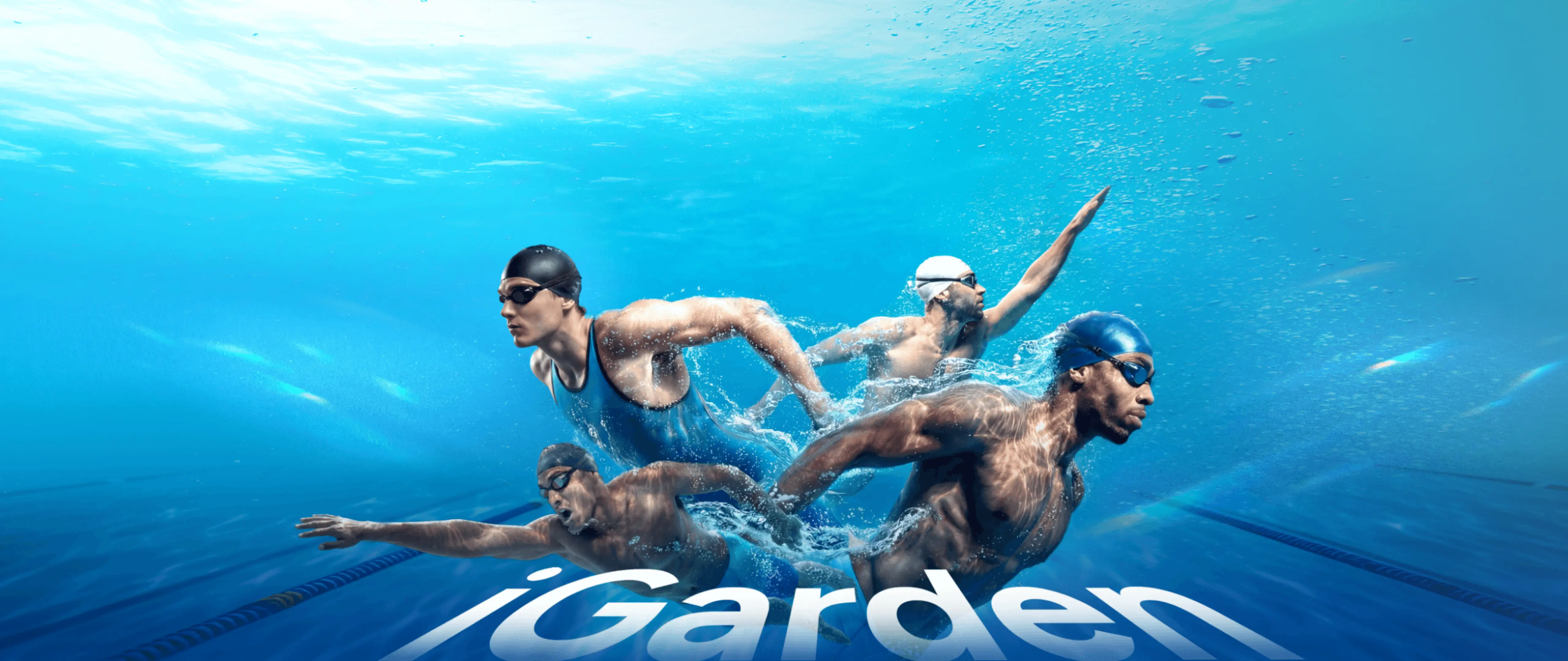 Parceria oficial de tecnologia inteligente para piscinas entre iGarden e Fédération Française de Natation (FFN), com nadadores profissionais.